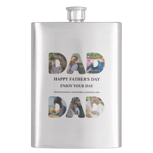自分のHappy父親の日6写真コラージュを作成 フラスク (正面)