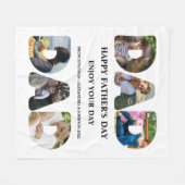 自分のHappy父親の日6写真コラージュを作成 フリースブランケット (正面(横))