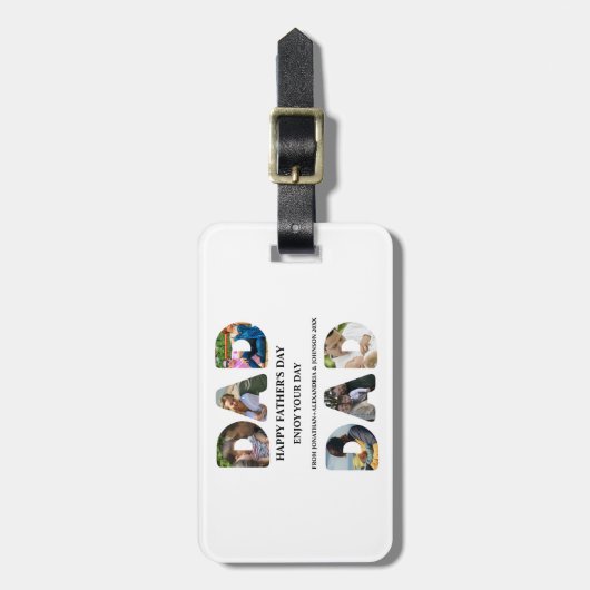 自分のHappy父親の日6写真コラージュを作成 ラゲッジタグ (正面縦)