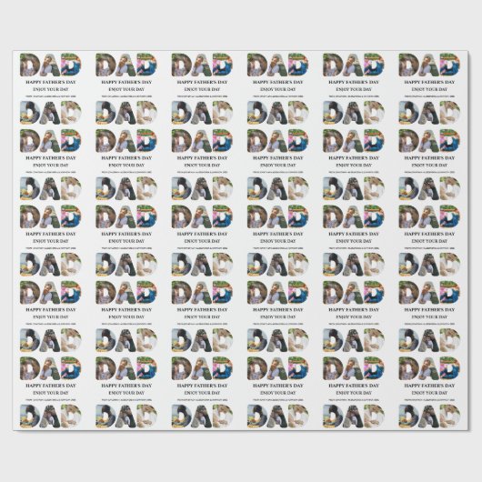 自分のHappy父親の日6写真コラージュを作成 ラッピングペーパー (フラット)