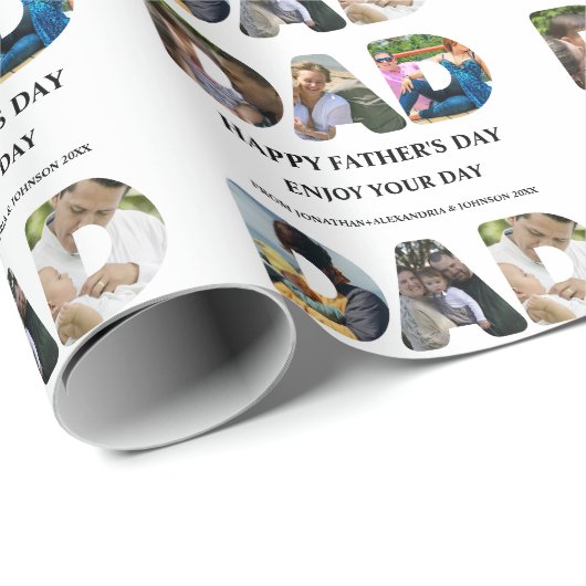 自分のHappy父親の日6写真コラージュを作成 ラッピングペーパー (ロールコーナー)