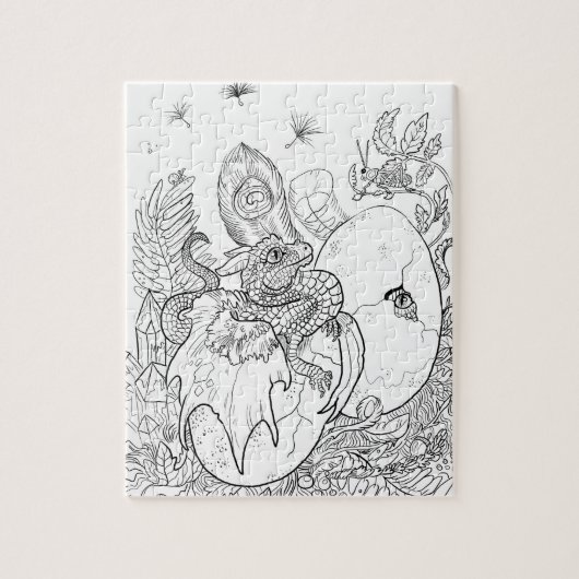 自分のHatchling Dragonをカラー化する ジグソーパズル (縦)