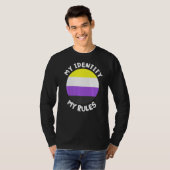 自分のIDルールの非バイナリフラグ Tシャツ (正面フル)