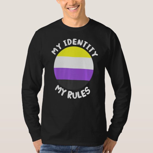 自分のIDルールの非バイナリフラグ Tシャツ (正面)