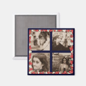 自分のInstagram写真を作成かわいい赤いハート マグネット (正面/裏面)