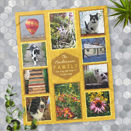 自分のInstagram写真を作成する家族の名前ハニー フリースブランケット