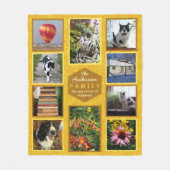 自分のInstagram写真を作成する家族の名前ハニー フリースブランケット (正面)