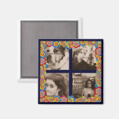 自分のInstagram写真を作成する花トリップ（幻覚体験）のような花 マグネット (正面/裏面)