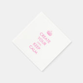自分のKeep Calm and Carry Onをピンクにする スタンダードカクテルナプキン (角)