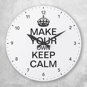 自分のKeep Calm and Carry On時計を作る ラージ壁時計