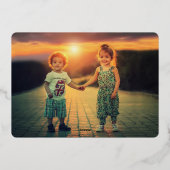 自分のMerry Christmas写真金ゴールドの作成 箔シーズンカード (裏面)