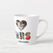 自分のMrとMrsの写真を作成する一致するカップル カフェラテマグ (右)