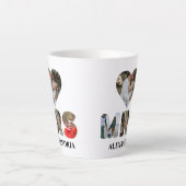 自分のMrとMrsの写真を作成する一致するカップル カフェラテマグ (正面)