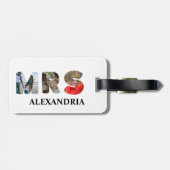 自分のMrとMrsの写真を作成する一致するカップル ラゲッジタグ (裏面横)
