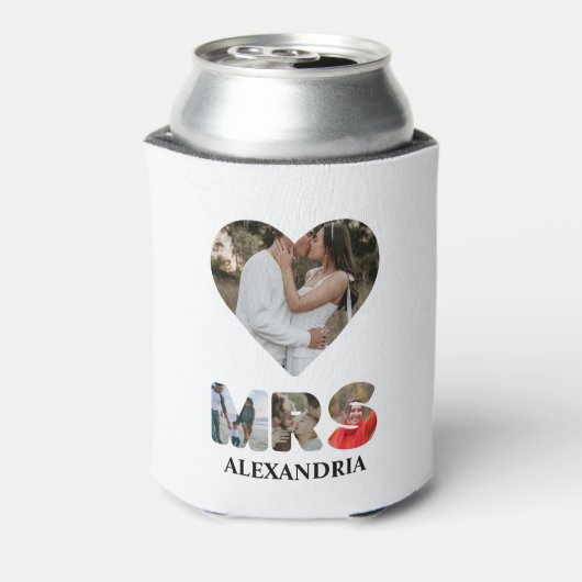 自分のMrとMrsの写真を作成する一致するカップル 缶クーラー (缶裏面)