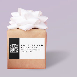 自分のQRコードをアップロードする |モダン | 長方形シール