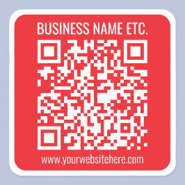 自分のQRコードを瞬時に作成 | 編集可能な赤 スクエアシール
