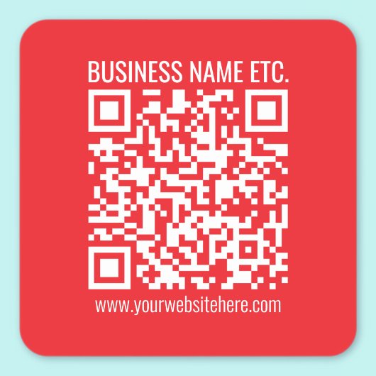 自分のQRコードを瞬時に作成 | 編集可能な赤 スクエアシール