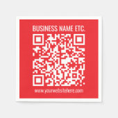 自分のQRコードを瞬時に作成 | 編集可能な赤 スタンダードカクテルナプキン (正面)