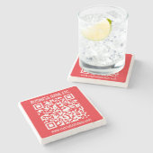 自分のQRコードを瞬時に作成 | 編集可能な赤 ストーンコースター (横)