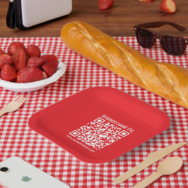 自分のQRコードを瞬時に作成 | 編集可能な赤 ペーパープレート