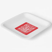 自分のQRコードを瞬時に作成 | 編集可能な赤 ペーパープレート (傾斜あり)