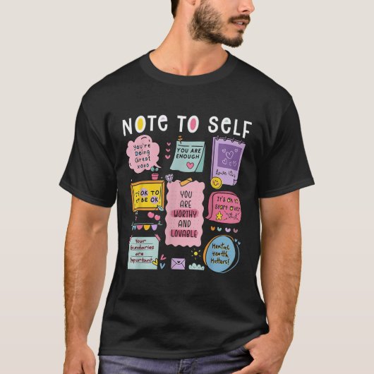 自分へのメモ 心理士 メンタルヘルスケア Tシャツ (正面)