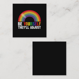 自分らしくいよう、周りはついてくる LGBTQ レインボー ゲイ プライド スクエア名刺