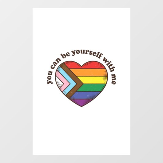自分らしくいよう Pride Heart Tシャツ デザイン ウィンドウサイン (シート)