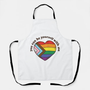 自分らしくいよう Pride Heart Tシャツ デザイン エプロン