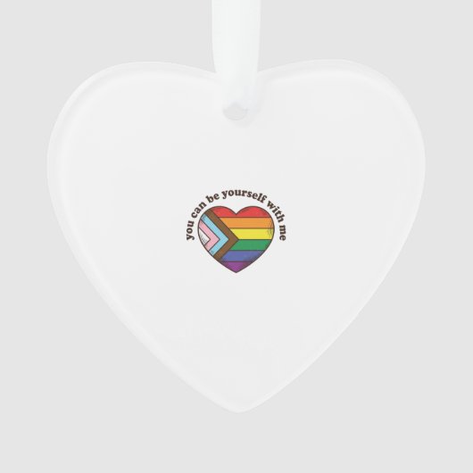 自分らしくいよう Pride Heart Tシャツ デザイン オーナメント (正面)