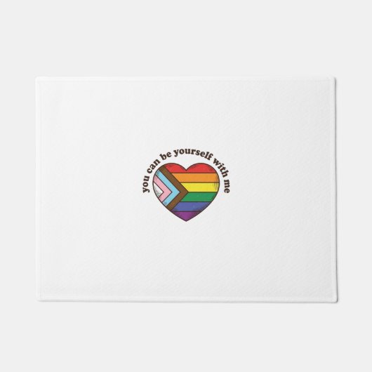自分らしくいよう Pride Heart Tシャツ デザイン ドアマット (正面)