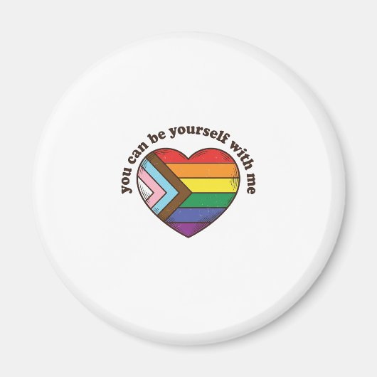 自分らしくいよう Pride Heart Tシャツ デザイン マグネット (正面)