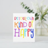 自分らしく幸せなタイポグラフィカラフルだ ポストカード (スタンド正面)