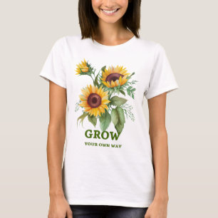 自分らしく成長する 水彩ひまわりTee Tシャツ