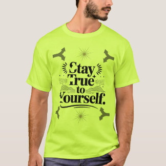 自分らしく生きよう モチベーションを高めるタイポグラフィ Tシャツ