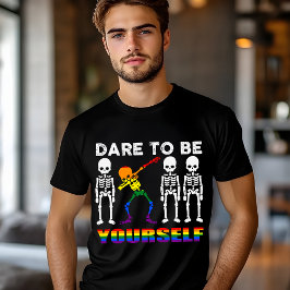 自分らしく生きる レインボー スケルトン プライド トライブレンドＴシャツ