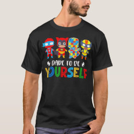 自分らしく生きる 自閉症啓発 スーパーヒーロー Tシャツ