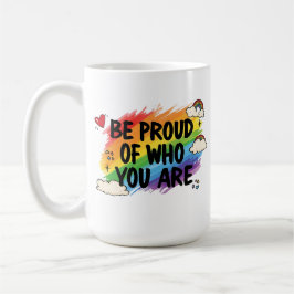 自分らしく誇りを持とう レインボー名言 LGBTQ+ コーヒーマグカップ