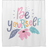 自分らしく |パステルの花 シャワーカーテン (正面)