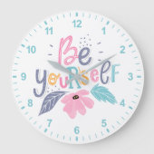 自分らしく |パステルの花 ラージ壁時計 (正面)