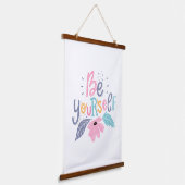 自分らしく |パステルの花 吊り下げ型タペストリー (傾斜あり)