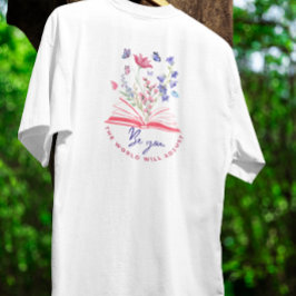 自分らしく ボヘミアンな野の花と本 Tシャツ