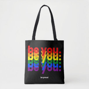 自分らしく 自分を愛して LGBTQ プライド レインボー レズビアン ゲイ L トートバッグ