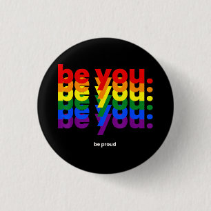 自分らしく 自分を愛して LGBTQ プライド レインボー レズビアン ゲイ L 缶バッジ
