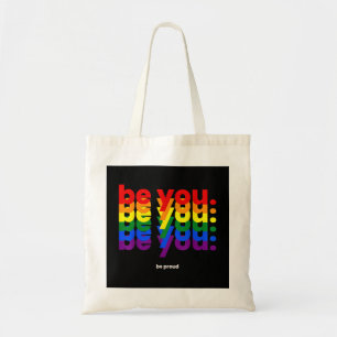 自分らしく 自慢して LGBTQプライド レインボー レズビアン ゲイ トートバッグ