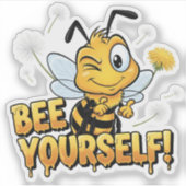 自分らしく Bee Yourself ステッカー シール (正面)