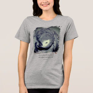 自分らしく Cute Parrot 引用 インスピレーション トライブレンドTシャツ