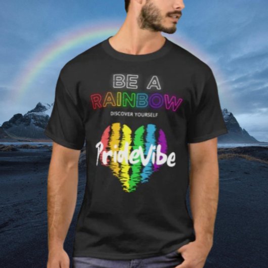 自分らしさを輝かせて Rainbow フロント Tシャツ