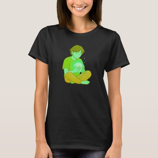 自分をゆっくり癒す • 美しいセルフケアイラスト Tシャツ (正面)